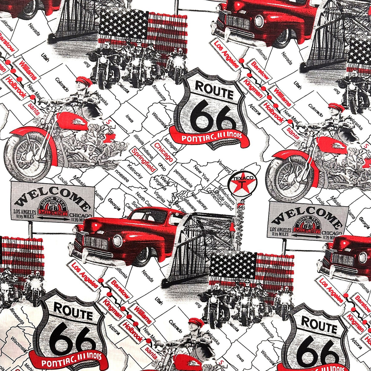 Cotton Fabric - Route 66