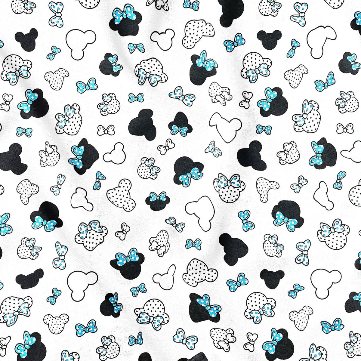 Cotton Fabric - Small Blue Mickey Mouse with Dots