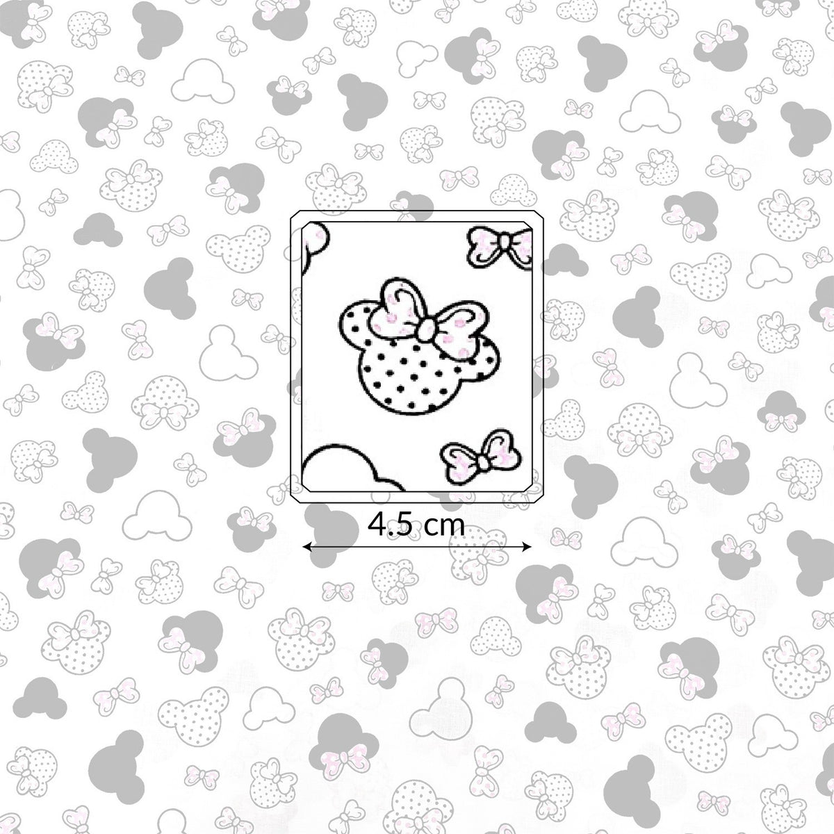 Cotton Fabric - Small Pink Mickey Mouse with Dots