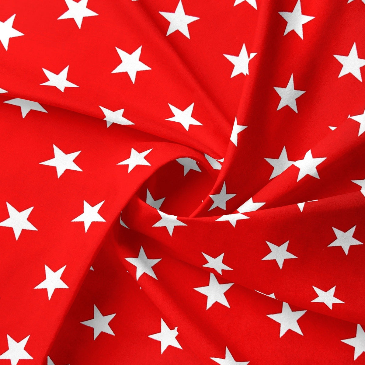 Cotton Fabric - Stars on Red