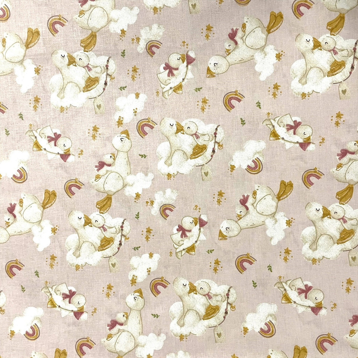 Cotton Fabric - Sweet goose, dirty pink