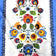 Tela de algodón - Rayas folclóricas de Łowicz azul
