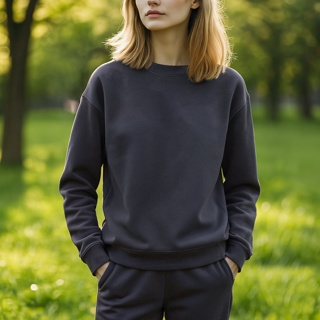 Thick Brushed Sweatshirt - Dark Grey