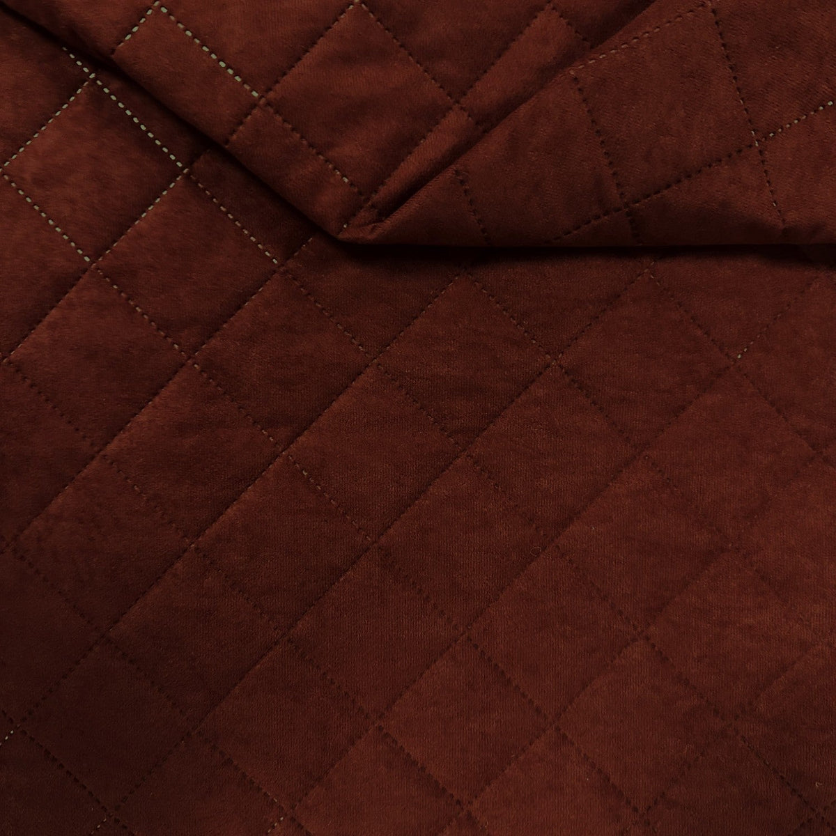 Upholstery Fabric Quilted Microfiber Diamond 5x5 - Burgundy