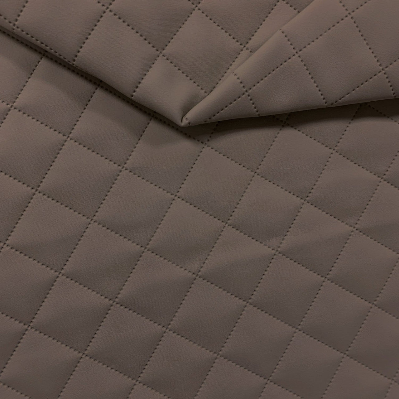 Upholstery Fabric Quilted PU Leather Diamond 5x5 - Elephant