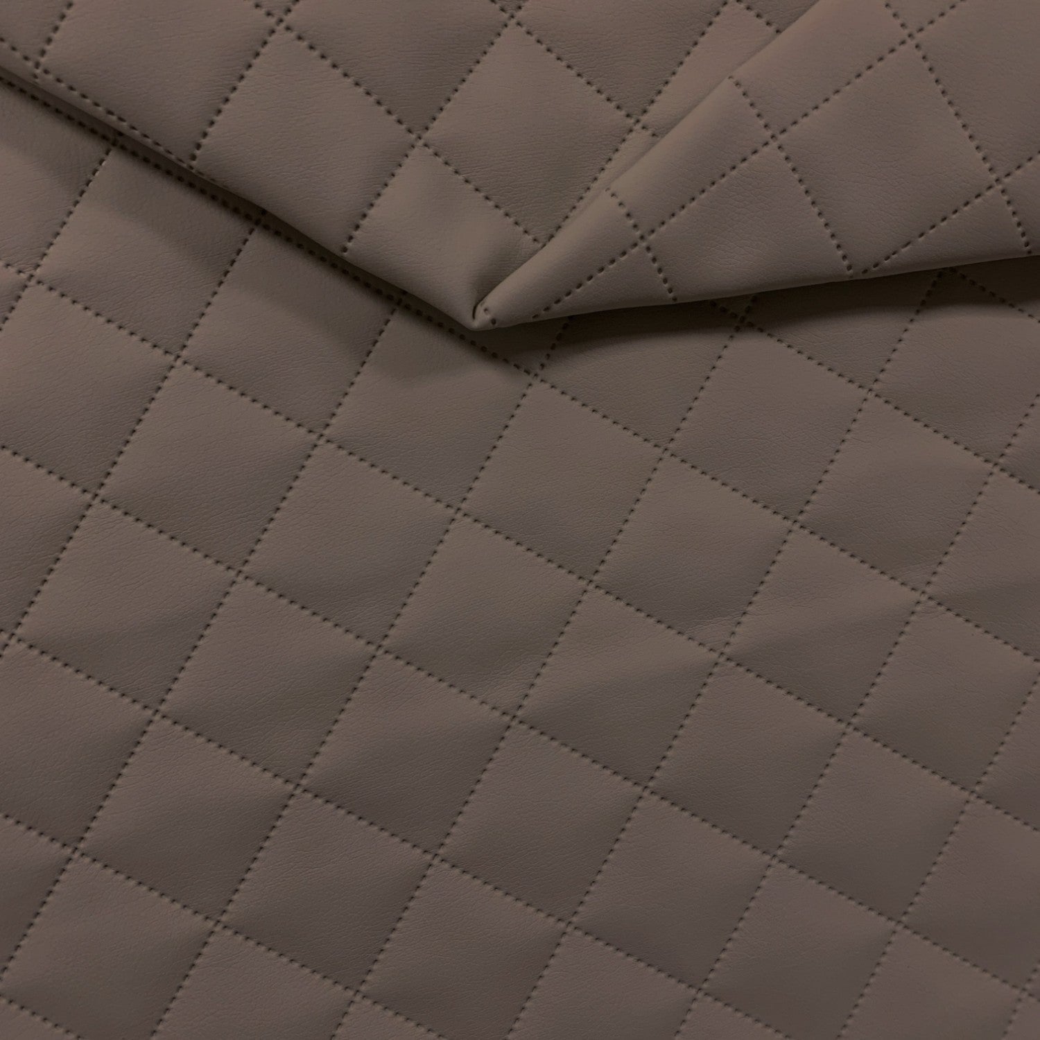 Upholstery Fabric Quilted PU Leather Diamond 5x5 - Elephant