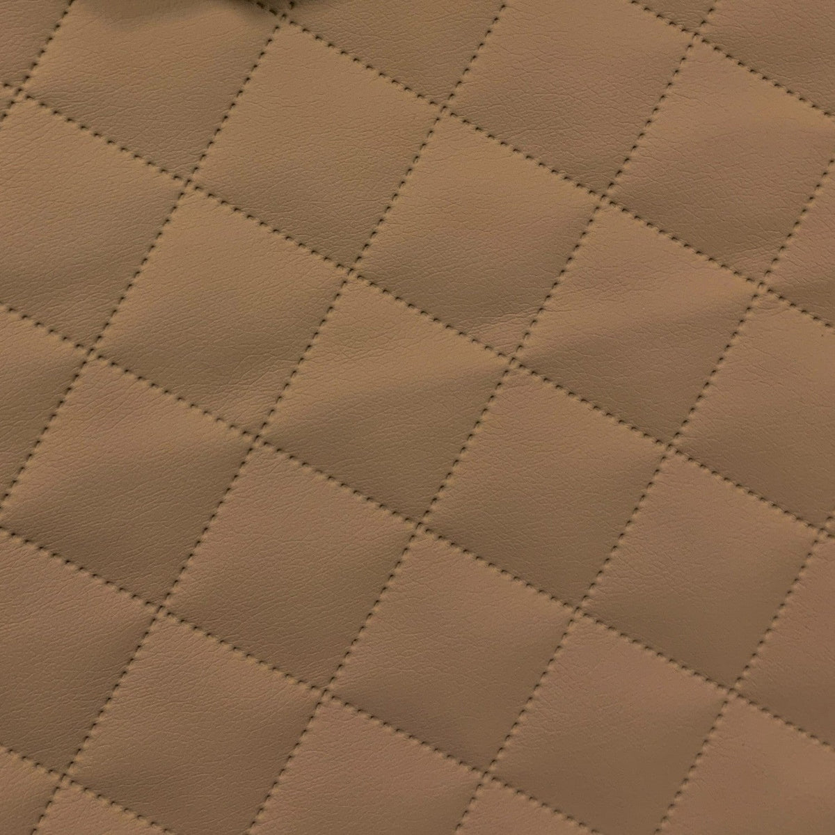 Upholstery Fabric Quilted PU Leather Diamond 5x5 - Nougat