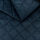 Tela de tapicería de velour acolchada con diseño de diamante 5x5 - azul marino